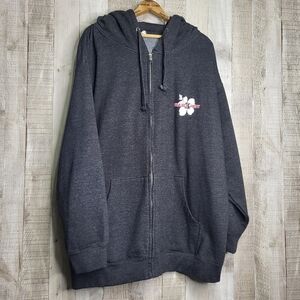 Trader Joes Gray Zip-Up Hoodie.